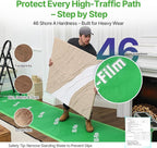 39" x 50' Heavy-Duty Floor Protection | Construction Grade Carpet Protector | Drop Cloth Plastic Film for Hardwood Floors | Waterproof Painters Covering with No Residue (Green)