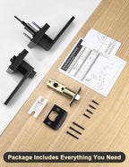 10 Pack Square Privacy Door Levers Locksets in Matte Black Finish, Bed/Bath Door Levers Keyless Interior Handles,Reversible for Left Right Handed Doors