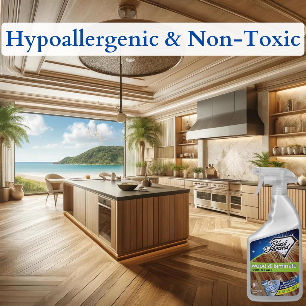 Black Diamond Stoneworks Wood, Laminate, Hardwood & Luxury Vinyl Floor Cleaner Spray – Multi-Purpose Mopping Solution for a Streak-Free Clean (32 Fl Oz)