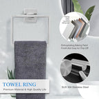 Brushed Nickel Bathroom Towel Bar Set Bathroom Accessories Hardware Set Including Double Towel Bar Towel Ring Coat Hook and Toilet Paper Holder with Shelf. Wall Mounted Stainless Steel