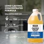 HARRIS Multi-Purpose Pure Liquid Castile Soap for Home Cleaning, Multi-Purpose Cleaner, For Dish Soap, Laundry Detergent, Kitchen and Bathroom Surfaces, Kids Rooms, Scented with Peppermint Oil, 64 Oz