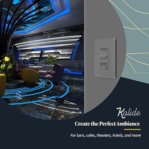 TOPGREENER Kalide 0-10V Dimmer Light Switch, LED Dimmer Switch, Low Voltage Dimmer, 3-GYay or Single Pole, 120VAC 60Hz, 120VAC 10A/ 277VAC 5A LED, TGSDS-010-GY, Gray