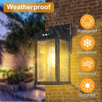 Solar Wall Lights Outdoor Waterproof with 3 Lighting Modes & Motion Sensor, Dusk to Dawn Exterior Porch Light fixtures, Solar Wall Lantern Fixture for Garage Patio Yard Garden