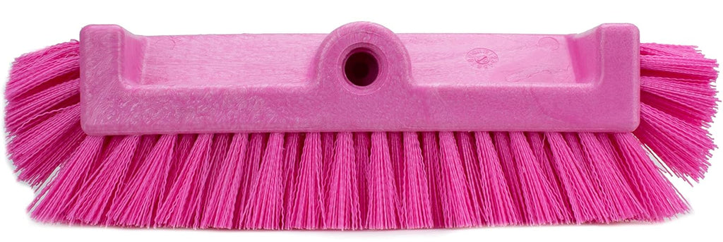 SPARTA 40422EC26 Floor Scrub Brush Head, Multi-Level, Dual Surface Plastic Block with Side Bristles, Crimped Polyester, Threaded Handle Hole, Ideal for Wide and Tight Spaces, BPA Free, 12 Inches, Pink