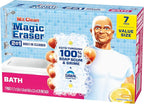 Mr. Clean Magic Eraser Sponge, Bathroom Cleaner, Soap Scum Shower & Tub Cleaner, 2 in 1 Bath, 7ct
