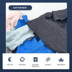 Angel-in-Armor Colored T-Shirt Rags – 50lb Bulk Box of Recycled Cotton Knit Shop Rags (500 Units) – Low Lint Cleaning Cloths for Mechanics, Oil Changes, Industrial and Commercial Use