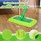 3 Pack Reusable Microfiber Mop Pads for Swiffer Sweeper Mop, Wet & Dry Use, Compatible with 10-12 Inch Flat Mops, Washable, Fits All Types of Floors