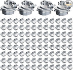 50pcs 1/2" Clamp Type Cable Connectors, cable connector clamp Steel Connector for Metallic Conduit Protect Cables Silver-Zinc