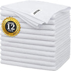 FIXSMITH White Microfiber Cleaning Cloth -Pack of 12, Highly Absorbent Cleaning Rags, 16"X12" All Purpose Cleaning Towels for Housekeeping, Kitchen, Car, Lint Free and Reusable Microfiber Towels