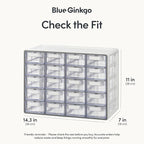 Blue Ginkgo Small 20-Drawer Cabinet – Stackable Clear Organizer for Hardware, Beads, Plastic Bricks, Office, and Craft Storage (Made in Korea, Gray)