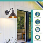 2 Pack Dusk to Dawn Outdoor Wall Light Fixtures Photocell Sensor, Exterior Sconce Light with Cast Hammered Aluminum Shade, Outside Wall Mount Lamp for House Patio Garage Entryway Doorway