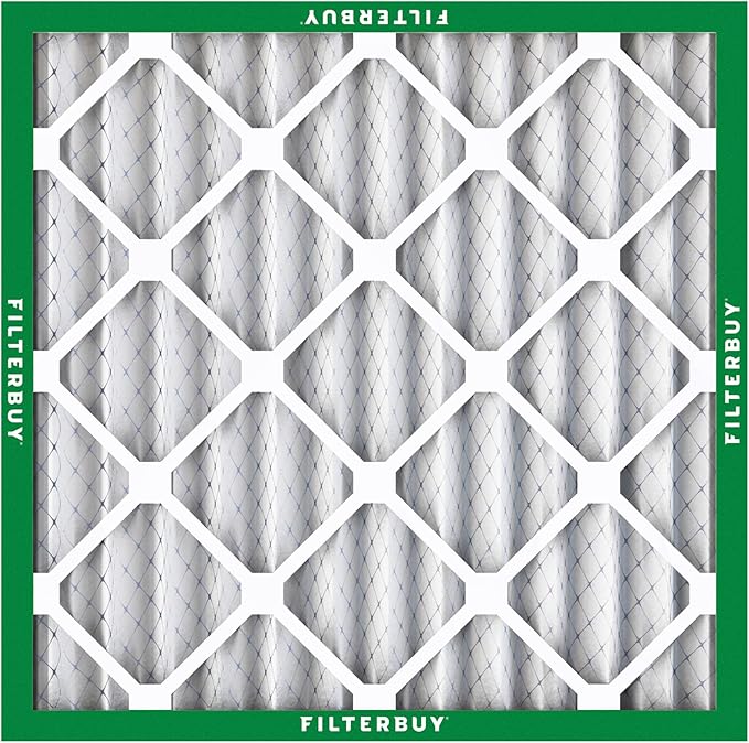 Filterbuy 20x20x2 Air Filter MERV 8 (MPR 700) Dust Defense Replacement (6-Pack), Electrostatic Pleated HVAC AC Furnace Filters, Made in USA (Actual Size: 19.50 x 19.50 x 1.75)
