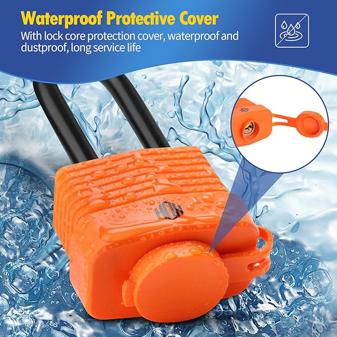 HOX 6-Pack Weather Resistant Padlocks – 40mm Laminated Steel, Chrome Plated with 2-inch Shackle, Vinyl Wrapped, Hardened Steel for Extra Security