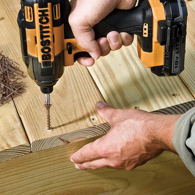 Deck Screws #8 x 1-1/4’’, T25 Star Torx Drive Flat Head Wood Screws, Brown, 5lb