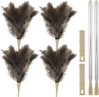 4 Pcs Feather Duster with Extension Pole 29 to 83 Inches Practical Long Feather Dusters Retractable for Home and Car Cleaning (4Pcs-Feather Duster)