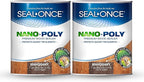 Seal-Once Nano+Poly Penetrating Wood Sealer with Polyurethane - Premium Waterproof Sealant -2 Gallon & Mahogany
