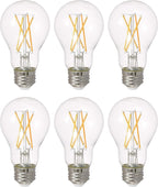 LEDVANCE Sylvania LED TruWave Natural Series A19 Light Bulb, 100W Equivalent, Efficient 15W, 1600 Lumens, Medium Base, Dimmable, Clear, 2700K, Soft White (42307) 6 Count (Pack of 1)