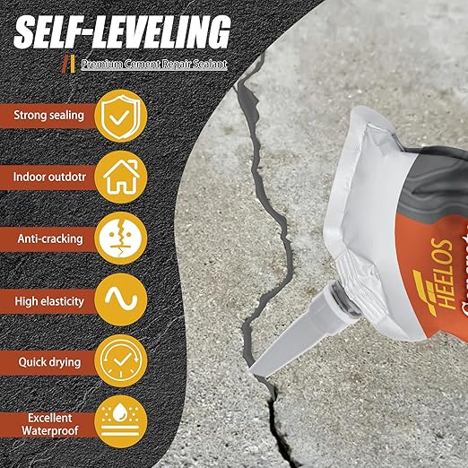 Concrete Crack Filler and Sealant,3Pack Quick Drying Cement Crack Filler Waterproof Repair Sealant, Weather Resistant Concrete Sealer Outdoor Caulking Glue for Cement-Based Driveway, Sidewalk(Grey)
