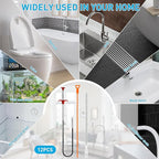 Drain Snake 12 Set: 25inch Snake Drain Hair Removal Tool(1PCS), 59inch Cleaning Brush(2PCs), 25inch Drain Clog Remover(6PCS), 18inch Sink Drain Brush(3PCS) For Bath Tub, Toilet, Kitchen Sink, Sewer