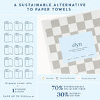 ELYN Swedish Dishcloths, Reusable & Washable Sponge Cloths, Absorbent Cleaning Paper Towels for Kitchen, Dishes, Counters and More, 10 Pack, Grey & Navy Pattern