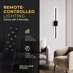 Auralume Wall Sconce Set of Two – Battery Operated LED Wall Lights with Remote, Dimmable, 4 Color Temps 3000K–6000K, 20,000mAh Rechargeable, Modern Indoor Wall Lamps