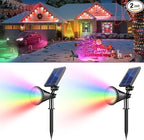 RGB Halloween Solar Spot Lights Outdoor, 36 LEDs Solar Lights Outdoor Color Changing Spot Lights for Halloween Christmas Decorations Outdoor-2 Pack (Multicolor)