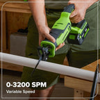 Greenworks 24V Cordless Brushless 8PCs Combo, Drill+Impact Driver+Circular Saw+Recip Saw+Jig Saw+Sander+Flashlight+Oscillating Tool (2) 2.0Ah+4.0Ah Batteries (24,000mAh Power Bank) 65W USB-C Charger
