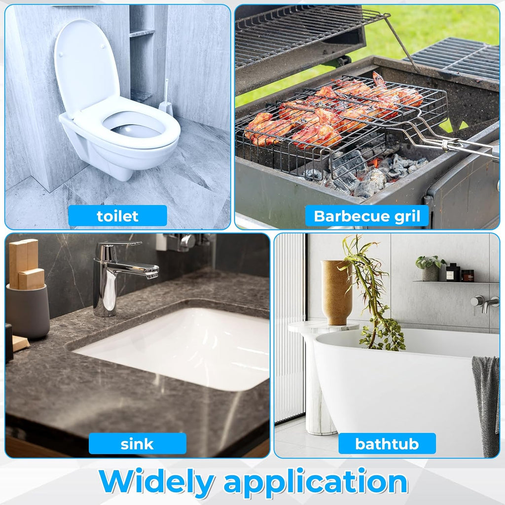 Pumice Stone Toilet Bowl Cleaner, 12Pcs Toilet Pumice Stone with 2pcs 13inch Extra Long Handle for Toilets, Bathroom, Kitchen, Sink, Pool, Tile, Grill