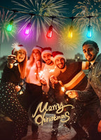 Minetom S14 LED Christmas Replacement Light Bulbs, UL Listed, 1 Watt E26 Medium Base Plastic Shatterproof LED Edison Bulbs, Easily Screw in Strings Spools Strands, Multicolor, 50 Pack