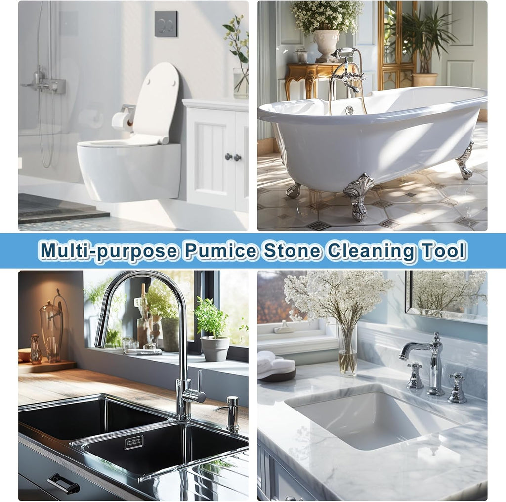 Pumice Stone Toilet Bowl Cleaner,16.7Inch Toilet Pumice Stone with Handle Cleans Hard Water Ring Calcium Buildup&Stains for Toilet Bath Kitchen Household Cleaning