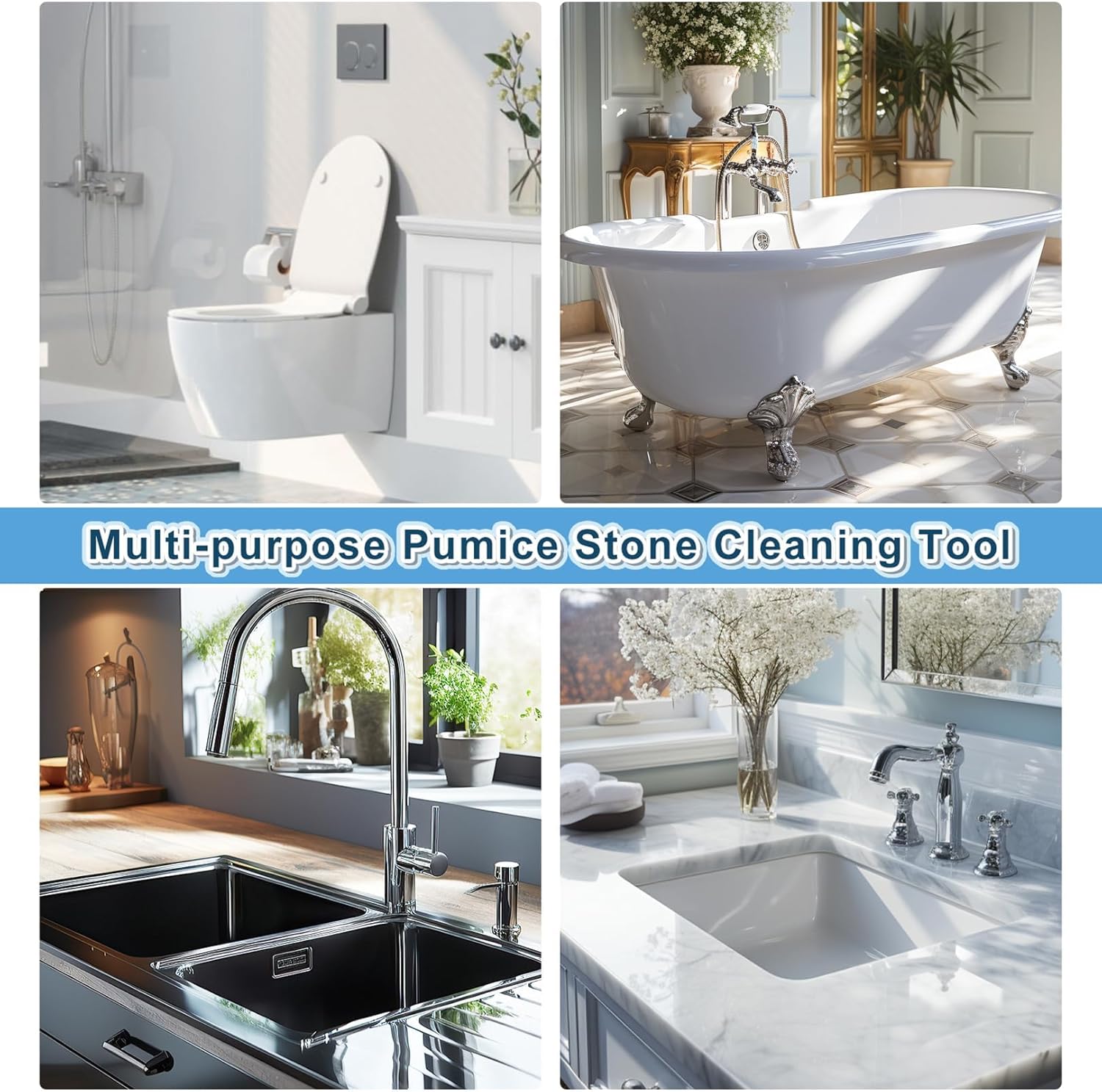 Pumice Stone Toilet Bowl Cleaner,16.7Inch Toilet Pumice Stone with Handle Cleans Hard Water Ring Calcium Buildup&Stains for Toilet Bath Kitchen Household Cleaning