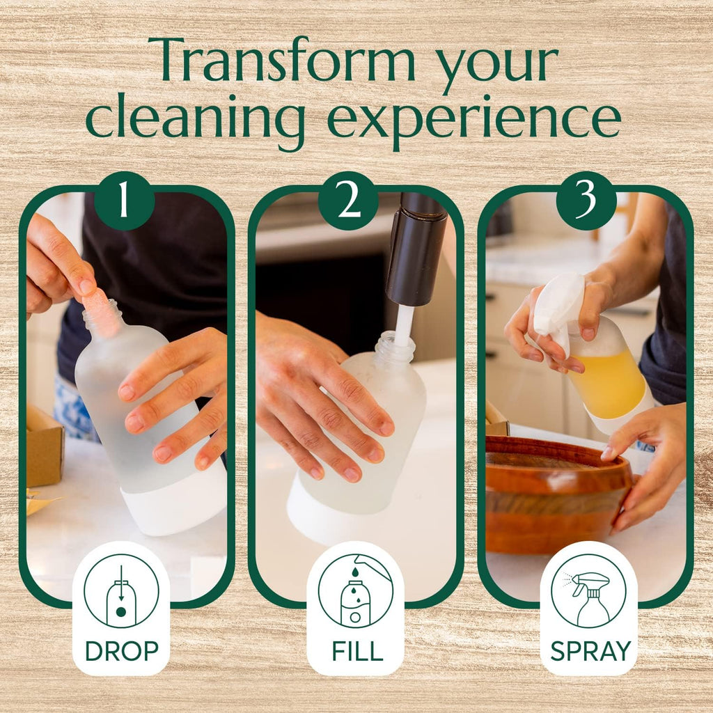 CLEANOMIC Wood and Flooring Cleaning Tablets (6 Pack) - All-Purpose Multi-Surface Household Cleaner Tablets (Orange Scent)