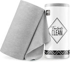 Fantasticlean Microfiber Cleaning Cloth Roll -40 Pack, Tear Away Microfiber Towels, 12" x 12", Reusable, Washable, Scratch Free, Ultra Absorbent Dishcloth for Car, Home Supplies, Pet, Kitchen (Grey)