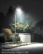 Ofuray Of-5000W Solar Street Lights Outdoor – Super Flood Lighting 60LED, Lights up 2,200 sq.ft with Motion Sensor, 18Ah Power Solar Panel, IP67 Dusk to Dawn Security Commercial for Yard, Parking Lot