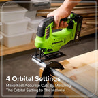 Greenworks 24V Brushless 10PC Power Tool Combo, Drill+Impact Driver+Circular Saw+Recip Saw+Jig Saw+Sander+Light+Multi-Tool+Nailer+Grinder (2) 4.0Ah+2.0Ah Batteries (24,000mAh Power Bank) USB-C Charger