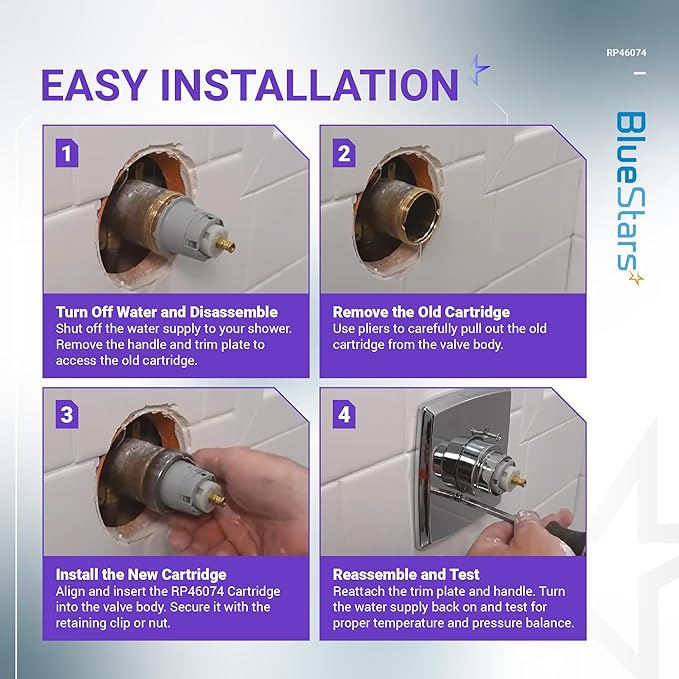 RP46074 Delta Shower Valve Cartridge - Compatible with Delta 13/14 Series Bath Tub Shower Faucet Single Handle Universal Shower Valve Cartridge Repair Assembly Replacement Monitor Cartridge Parts