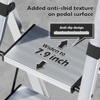 Taranta 5 Step Ladder, Portable Folding Ladder with Wide Pedal, Lightweight Aluminum Step Stool with Convenient Handgrip, 330 lbs Capacity Stepladder for Home, Office - Silver