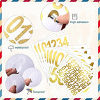 Leinuosen 260 Pcs Back to School Gifts Mailbox Numbers Stickers Adhesive Numbers for Outside Reflective Vinyl Waterproof Address Sticker for Mailbox Signs, Classroom, 1&2&3 Inch(Gold Word)