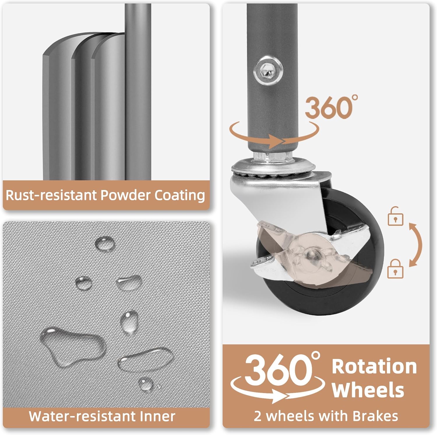 STORAGE MANIAC 80 Liters Vertical Rolling Laundry Hamper, 2 Section Laundry Sorter with Wheels and 2 Breaks, 2-tier Laundry Baskets for Small Space, Dorm, Laundry Room, Closet, Bathroom, Gray 2-tier