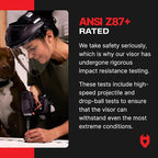 NoCry 2-Pack of Replacement Visors for Heavy Duty Clear Face Shield; Anti-Fog Protective Mask; ANSI Z87.1 Certified; Compatible with Prescription Glasses; Ideal for Woodworking