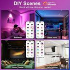 Smart Recessed Lighting 6 Inch RGBCW Color Changing 16W LED Downlights with Junction Box,1350 Lumen Canless Wafer Recessed Ceiling Lights Work with Alexa,Music Sync,DIY Scenes,Timer,23 Modes,4 Pack