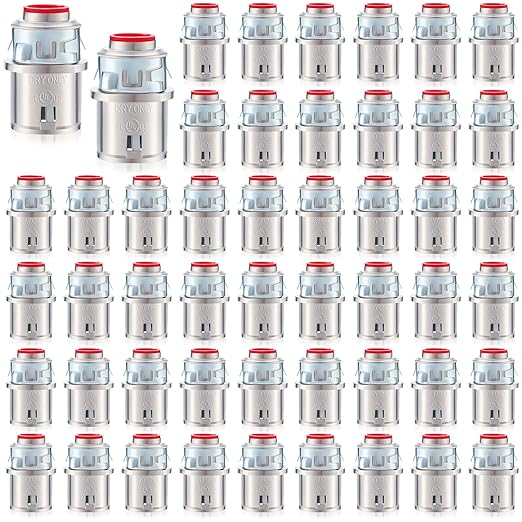 Metal-Clad Cable Connectors Zinc Electrical Conduit Connector 3/8" Snap in Connectors for Steel and Aluminum Cable(50 Pack)