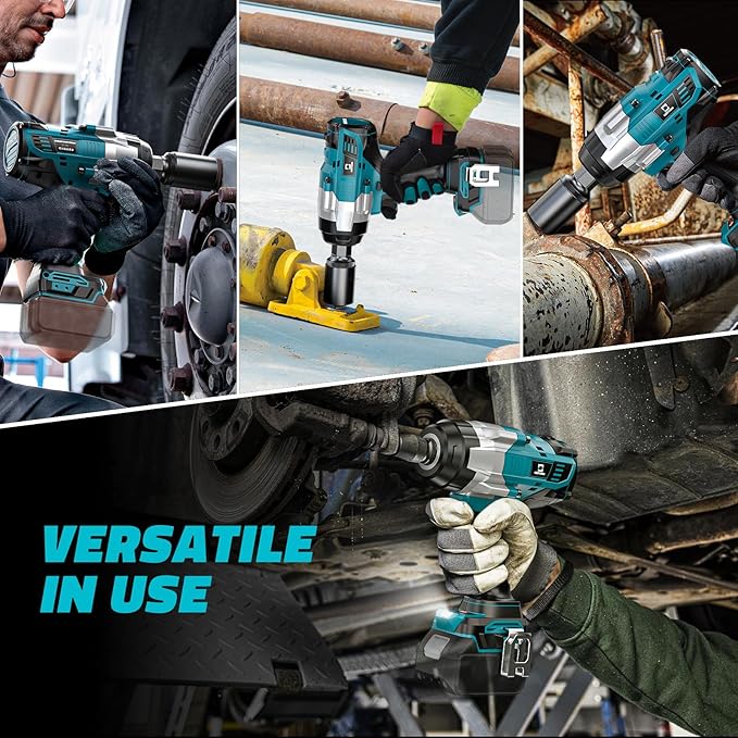 Cordless Impact Wrench 1/2 inch for Makita Battery: 1700FT-LBS High Torque Impact Wrench Heavy Duty Tool - Brushless Electric Impact Gun Includes LED Work Light with 6 Sockets