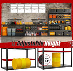 REIBII 48" W Garage Shelving 2500LBS Storage Shelves Adjustable Metal Shelving Heavy Duty Garage Shelves for Warehouse Pantry Basement 48" W x 72" H x 18" D