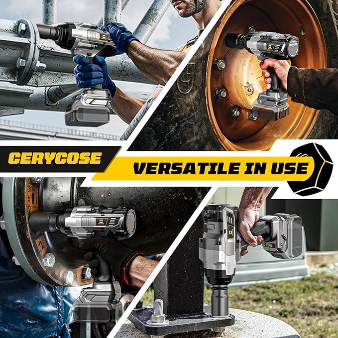 Cordless Impact Wrench 3/4 inch compatible with Dewalt 20V Battery, Cerycose1850ft-lbs (2500N.m) Brushless Electric Impact Gun, High Torque Impact Driver, Bare Tool Only, Heavy-Duty Automotive