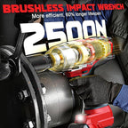 3/4" Cordless Impact Wrench Compatible with Milwaukee 18V Battery: 1850FT-LBS(2500N.m) High Torque Impact Driver, Auto-Stop Reverse, 4-Speed Heavy Duty Impact for Car/Truck/Mower(Bare Tool)