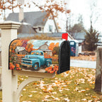 Kawani Fall Mailbox Cover - Autumn Harvest Thanksgiving Pumpkin Farm Truck Magnetic Standard Size 25.5x21 Inch Rustic Waterproof Post Box Wrap Garden Yard Decor for Outdoor
