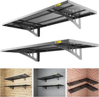 2Pack 1.64x4ft Adjustable Metal Garage Wall Shelving Heavy Duty Garage Storage Shelf Wall Mounted Black