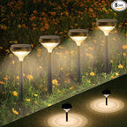 Linkind Solar Lights Outdoor 8 Pack, Solar Pathway Lights, Warm White Landscape Path Lights Waterproof for Walkway Yard Garden Driveway