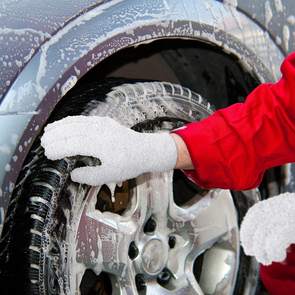 Patelai 3 Pairs Microfiber Plant Dusting Gloves Leaf Cleaning Gloves for Indoor Plants, Blinds, Furniture, House(Small,Black, White, Gray)